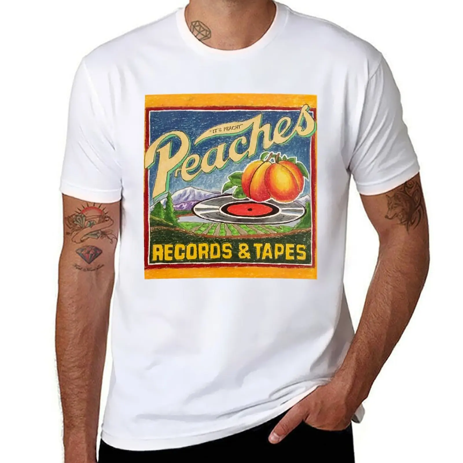 Peaches Records and Tapes T-Shirt t shirts with prints g man t shirts for men T-Shirt