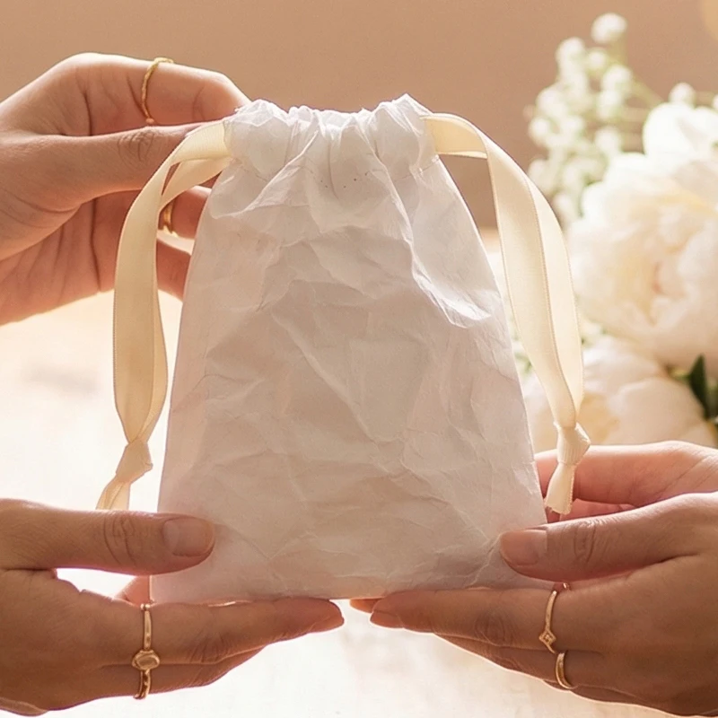 

Экологичная бумажная сумка для покупок из тайвека с индивидуальным логотипом, мешочек для парфюмерии, украшений, пылезащитный мешок