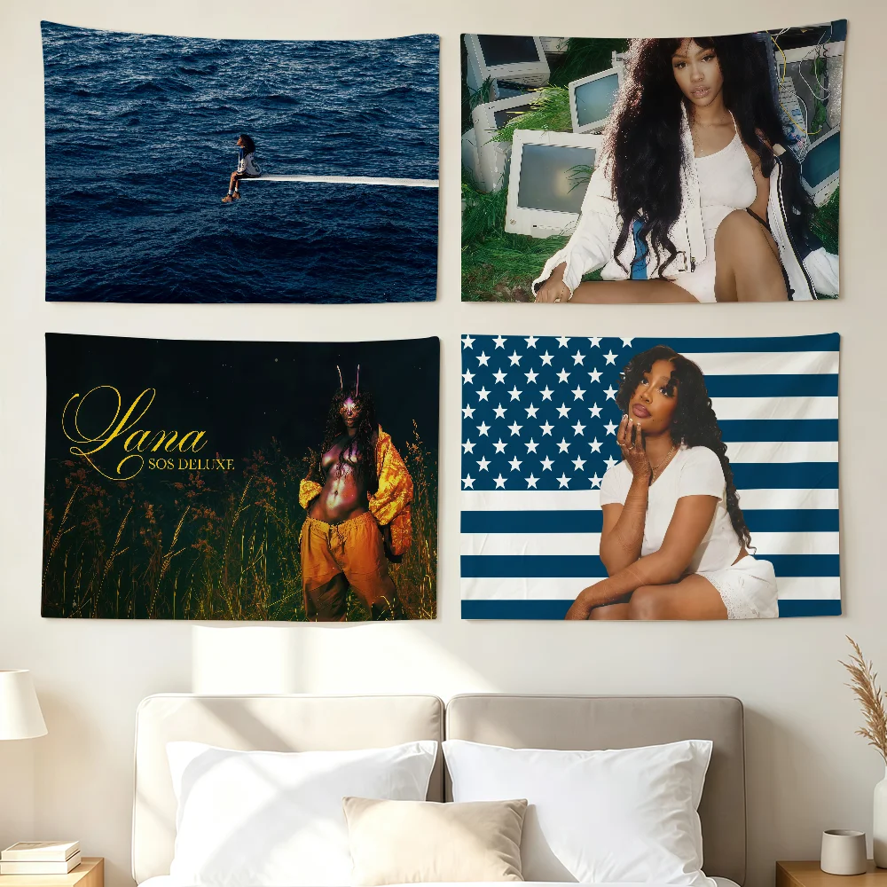Singer S-SZA SOS Flag Wall Decorations Home Decor Suitable For Living Rooms Bedrooms Dormitories Parties And Holidays