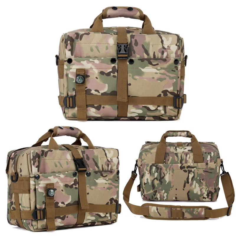 Imagem -05 - Outdoor Camuflagem Computer Bolsa Fan Handbag Militar Tactical Shoulder Bolsa Fotografia da Câmera Laptop Travel Bolsa com Bússola