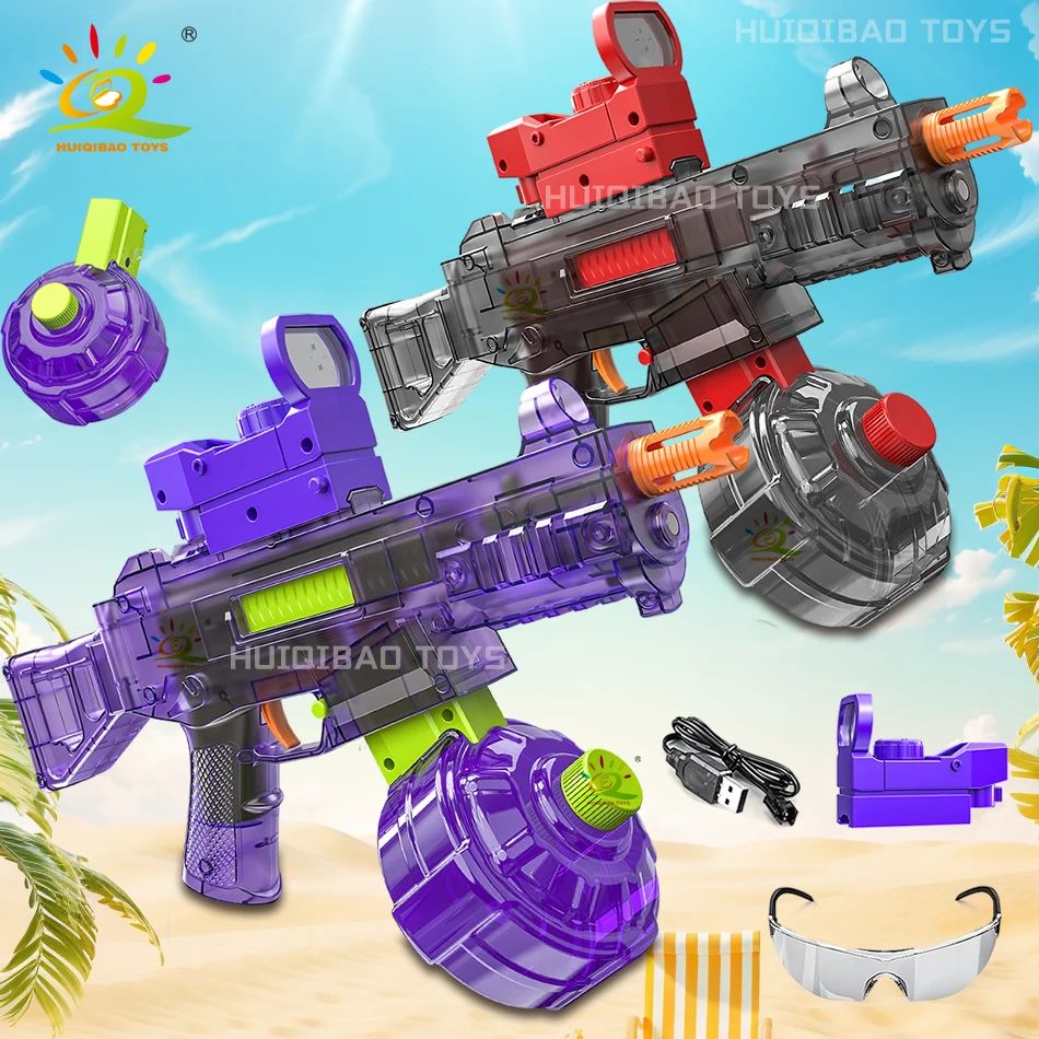 HUIQIBAO 2025 التلقائي الكهربائية UMP45 رشاش المياه يقاتل لعبة الصيف المياه في الهواء الطلق الشاطئ حمام سباحة لعب الكبار الاطفال #1