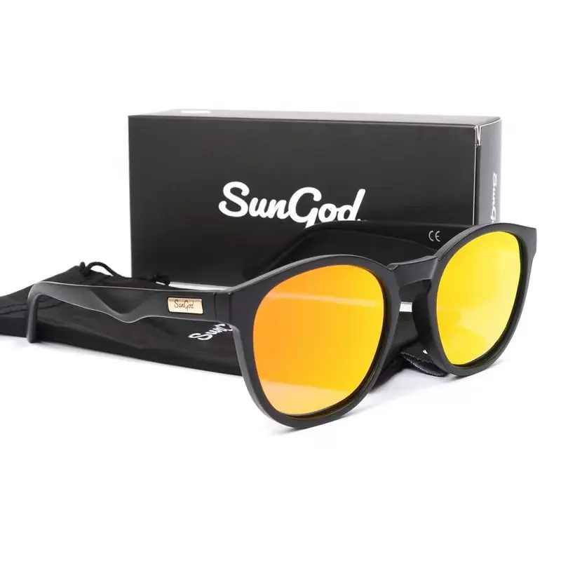 SUNGOD MIRAS Occhiali da sole a specchio blu Occhiali con lenti polarizzate da uomo Occhiali da sole da uomo quadrati moda retrò Sport S01: con scatola