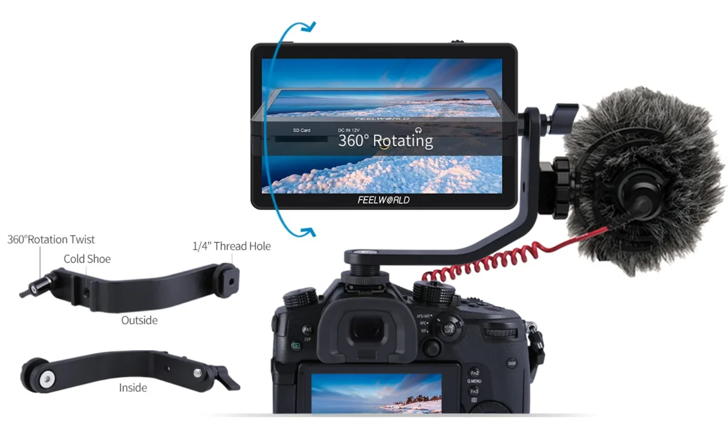 FEELWORLD F6 PLUS V2 4K Monitor 6 นิ้วกล้อง DSLR Field Monitor 3D LUT หน้าจอสัมผัส IPS FHD 1920x1080 วิดีโอกล้อง