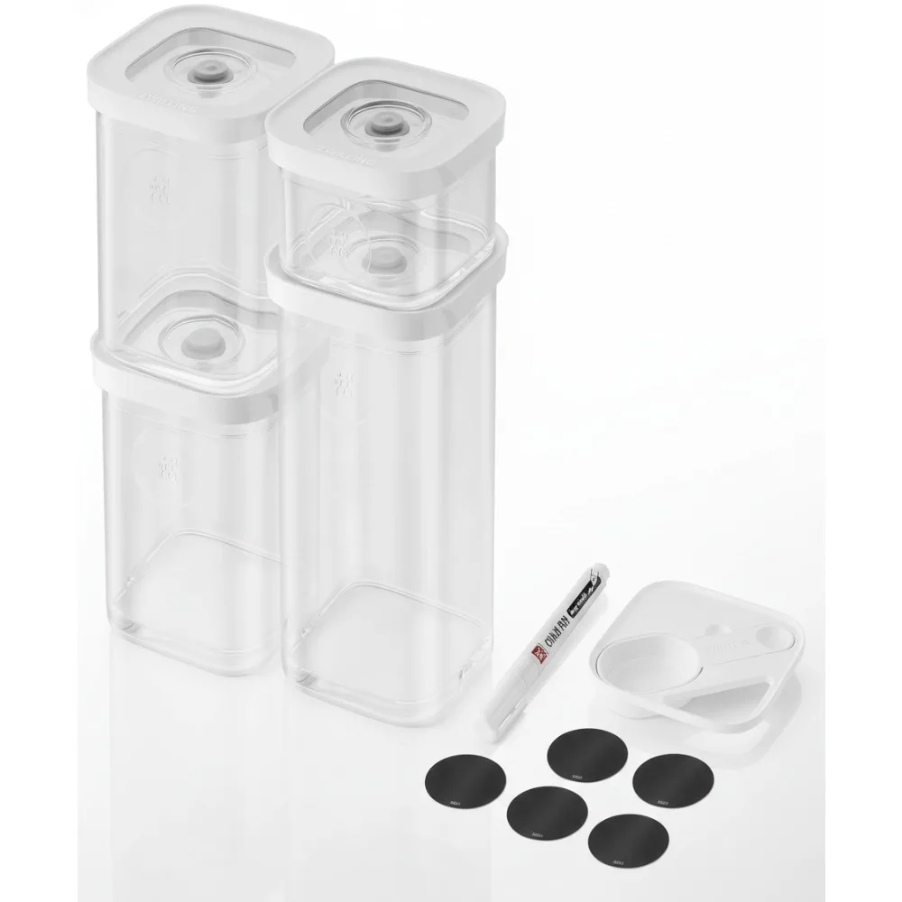 

6-Piece Airtight Food Storage Containers Set with Vacuum Pump, Space-Saving Stackable Kitchen Organizers for Home Cooks