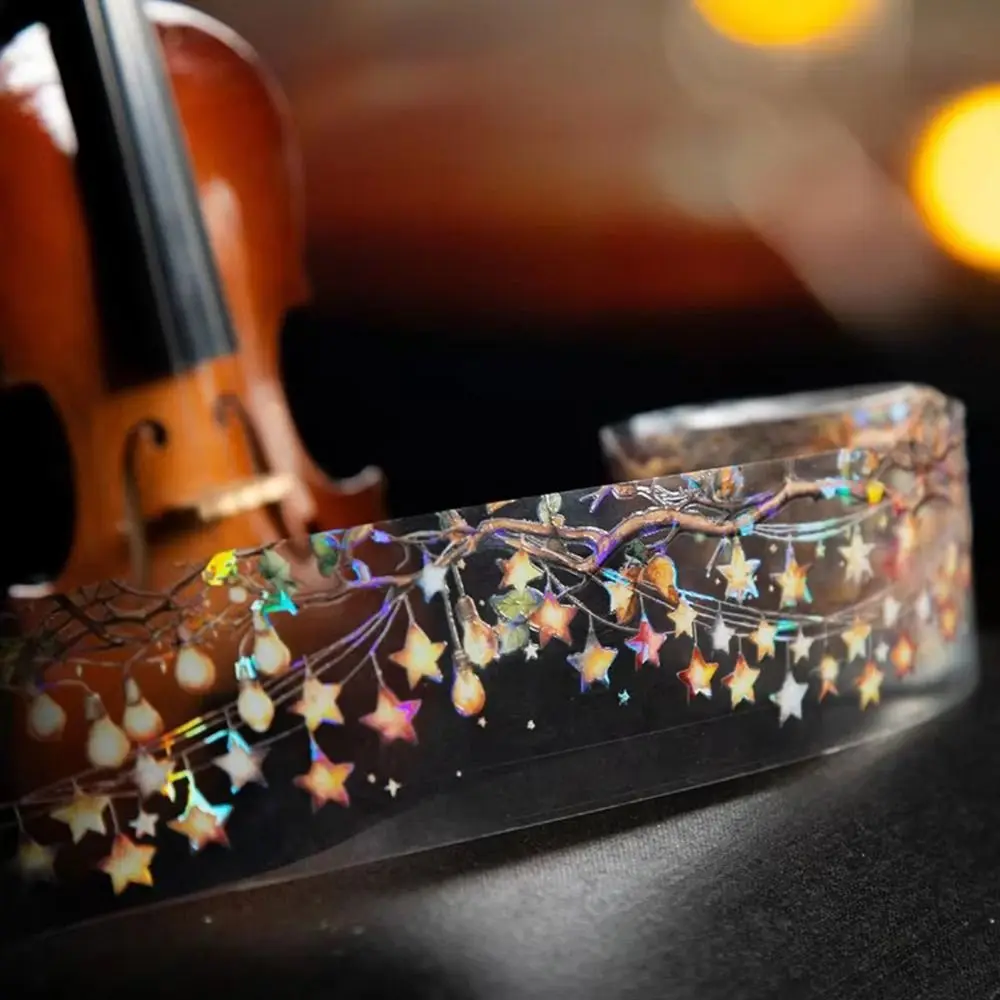 Mr. Paper 6Style Lighting Theme Shell Light Tape PET 40mm*2m Handbook Notebook Decoration DIY Tape Stickers for DIY Phone Case