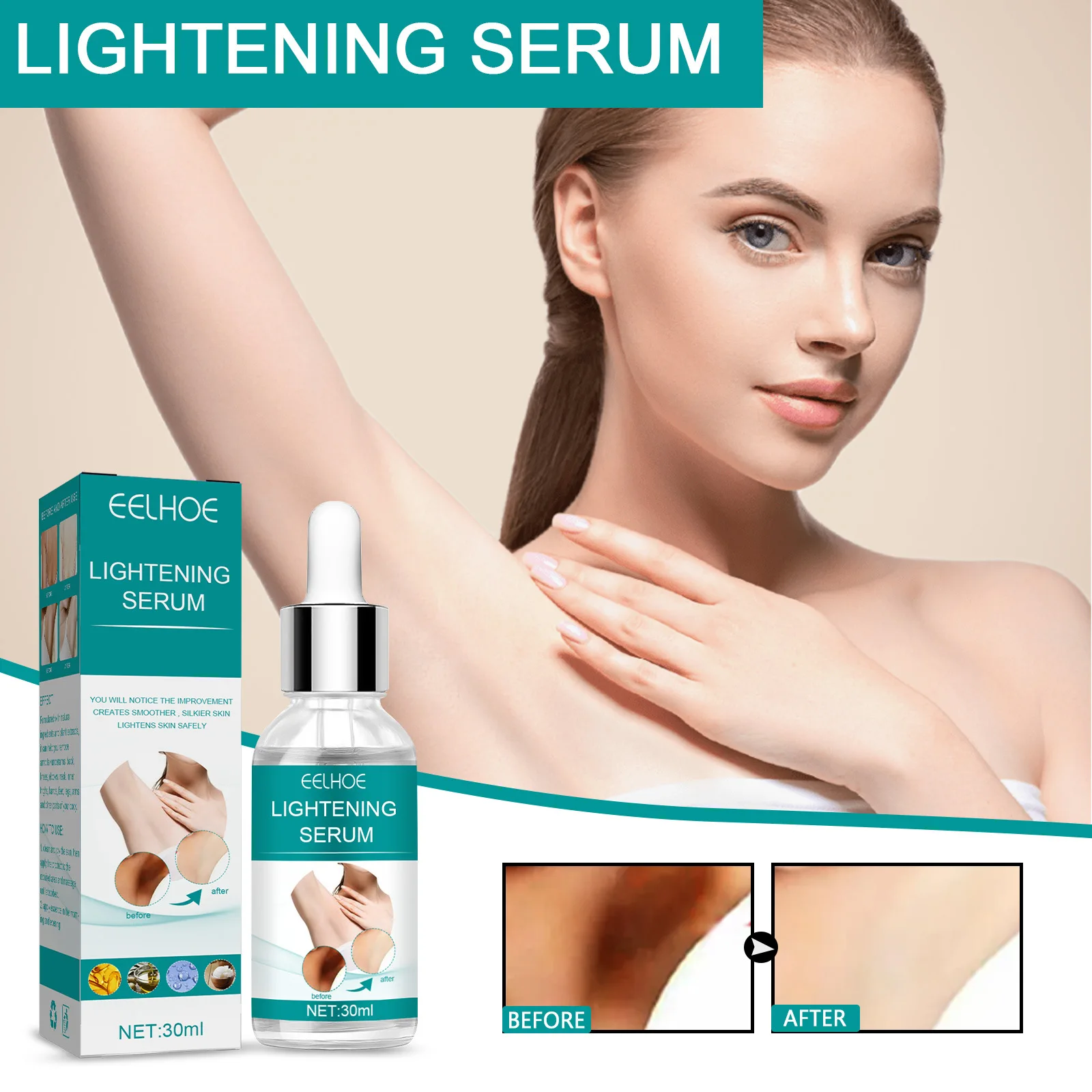 Underarm Whitening Serum Melanin Pigment Removal Repairing Dark Spot Brightening Butt Knee Private Part Armpit Bleaching Essence