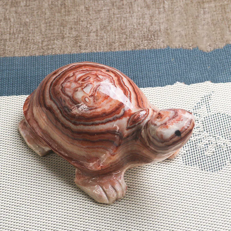 

Натуральный кристалл красный узор каменная черепаха украшение дома