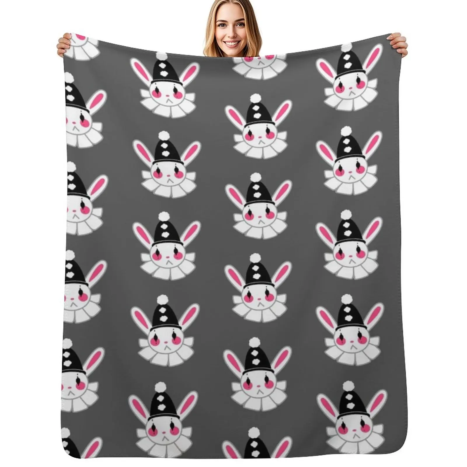 Clown Bunny Throw Blanket Ultra Plush Cozy Blanket for Napping Sleeping