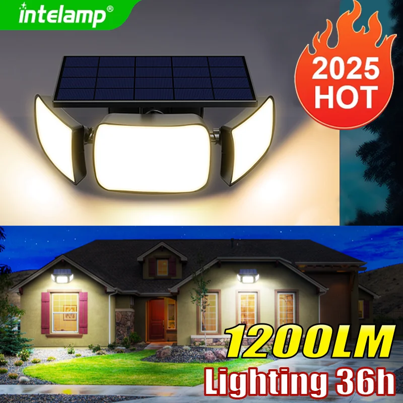 

2025 New Super Bright 108LED Solar Lamp Outdoor Garden Solar Led Light Waterproof Sunlight Powered Spotlight with Motion Sensor