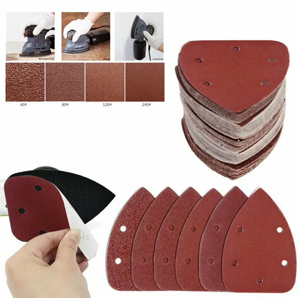 Imagem -03 - Mouse Folhas de Lixa para Detalhe Palm Sander Lixa Pads Perfeito para Projetos Faça Você Mesmo Grau Profissional 40 Pcs