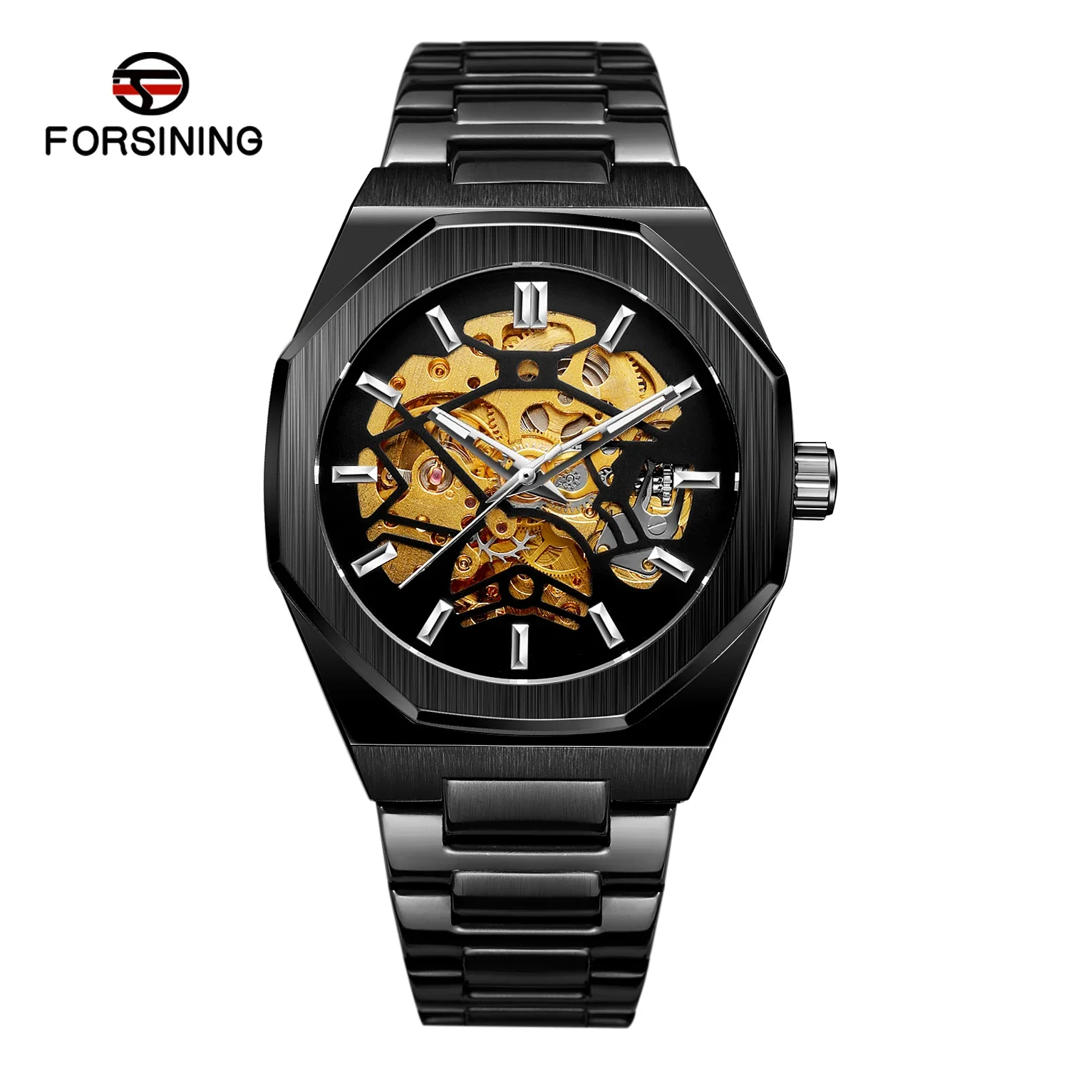 2024 Relogio Forsining Montrepourhomme Wristwatches Men Automatic Skeleton Stainless Steel Mechanical Watches for Watches Men