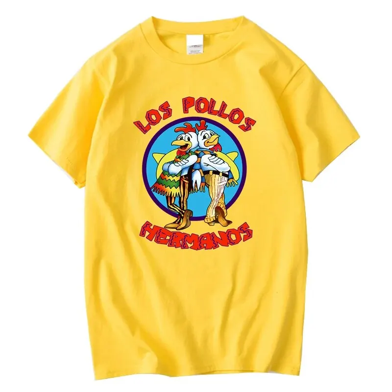 Summer Short Sleeved Men's T-shirt 100% Cotton Breaking Bad LOS POLLOS Print Casual Funny T-shirt Male Tees Tops