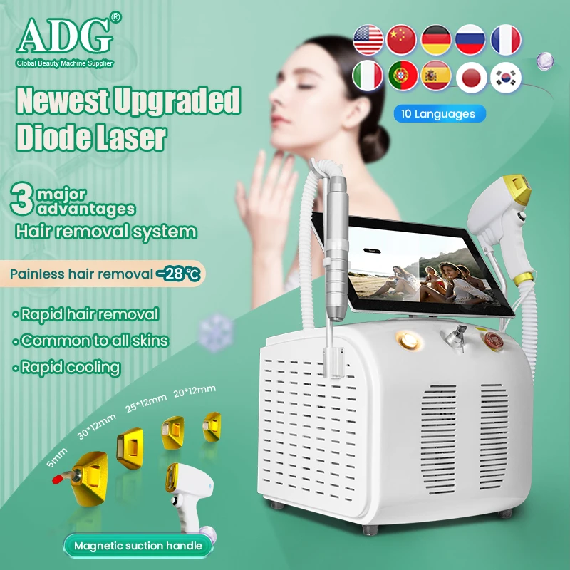 

Diode Laser 2 in 1 Cooling Painless 3 Waves High Class Handle Hair Remove Epilator Q Switched Pico Laser Tattoo Remove Machine