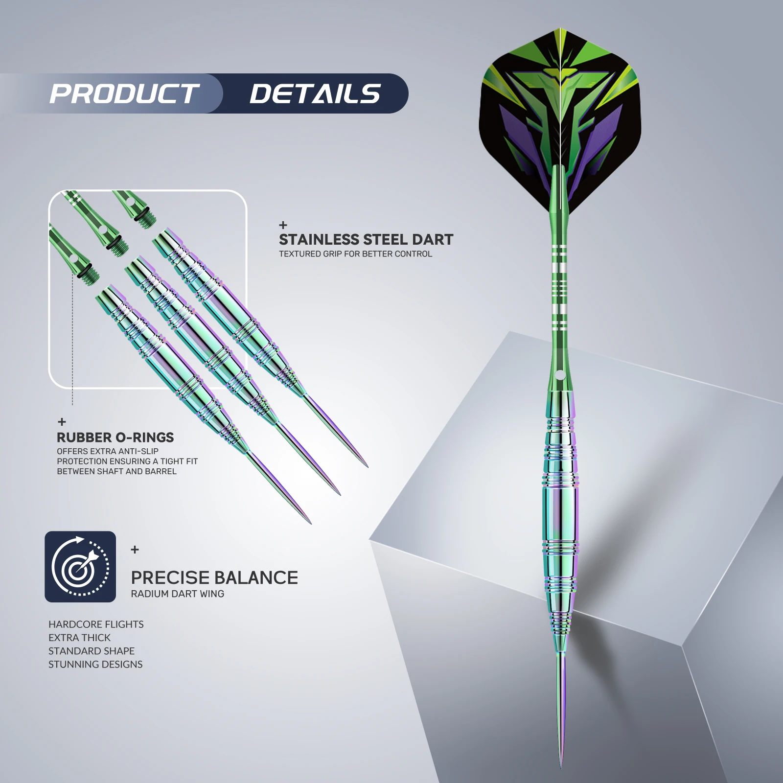 

Huanqu Professional Stainless Steel Dart Set 22g Darts Colorful Dart Barrel with Extra Dart Wings and Shafts Complete Accessories with Storage Box Portable Dart Set