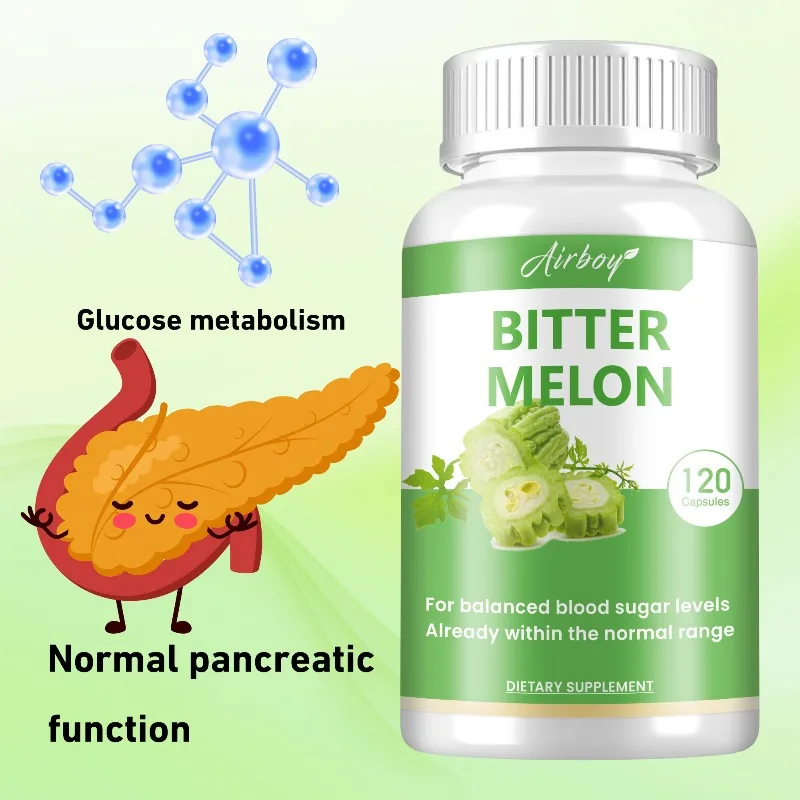 

Bitter Melon Capsules - Weight Management, Balances Blood Sugar, Boosts Metabolism, Improves Circulation, Digestion Health
