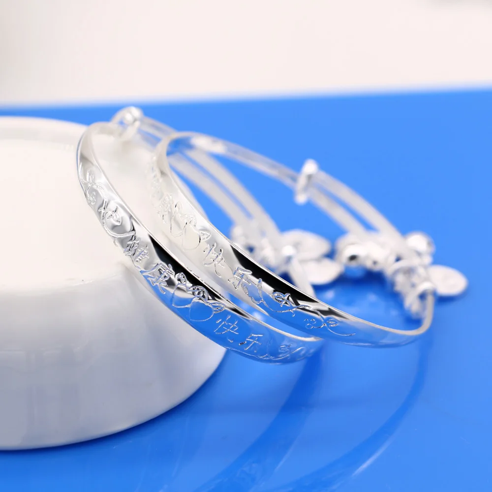 

Детские украшения, детский браслет из стерлингового серебра 925 пробы, винтажный браслет из стерлингового серебра, подарки на день рождения. умный и разумный