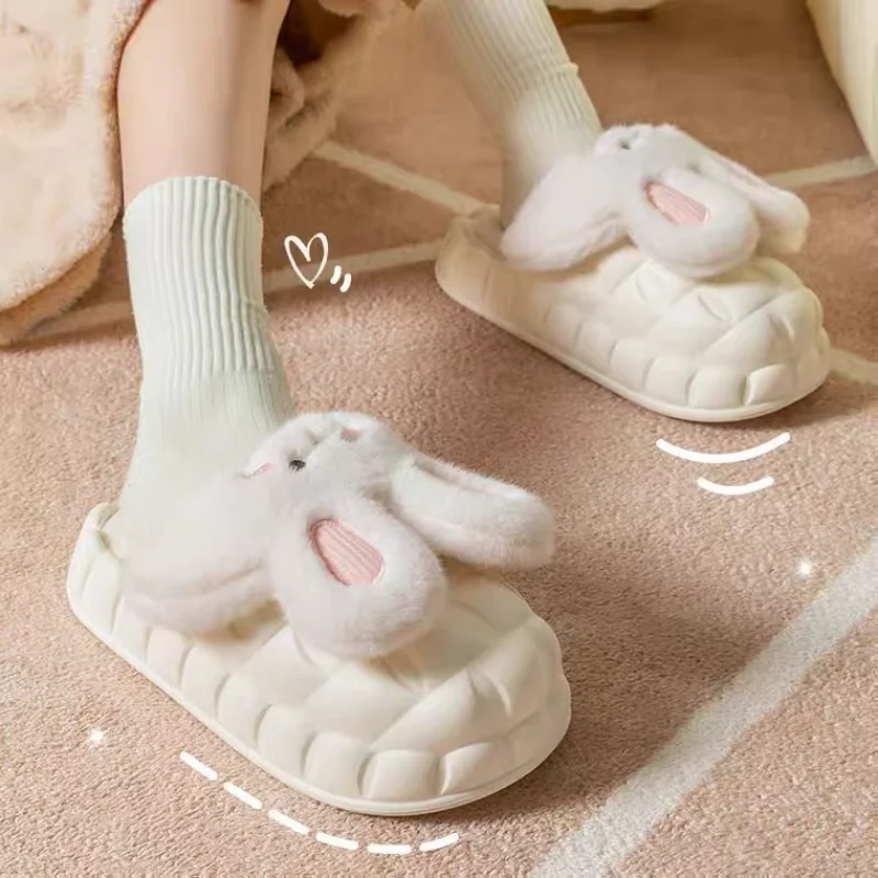 Slippers Cotton Slippers for Women in Autumn and Winter 2024 New Indoor Home Waterproof Bag with Warm and Cute Removable Shoes