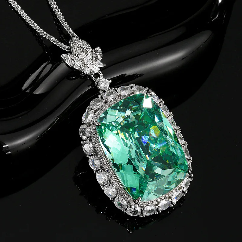

New jewelry with copper base and gold plating, Para Green elegant pendant necklace, main stone 20*28