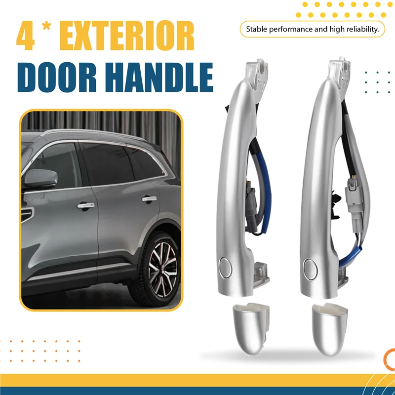 

AB96-New 4-Pack Front Rear Outside Door Handles 80640-JY01B 80640-JY01A 80647-JY01A 80646-JY01A For Renault Koleos 2009-2018