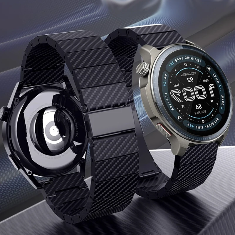 20 22mm Carbon Fiber Strap For Amazfit Balance/Balance 2 Watchband For Amazfit Active 2/GTR GTS 4 3 2/Bip 6 5 3 3Pro/Cheetah Pro