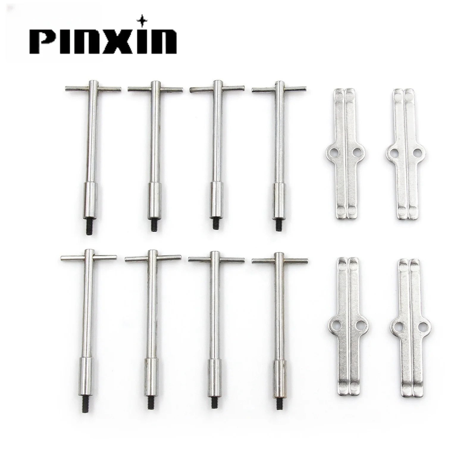 PINXIN For Chevy Chrome Tall T-Bar Valve Cover Hold Down Kit SBC 283 327 350 Bolts Tabs