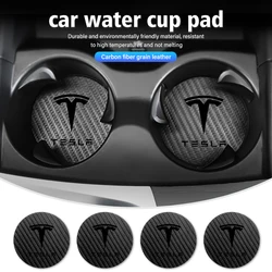 2pcs Car Anti Slip Mat Coaster Water Cup Slot Accessories For Tesla Model Y 3 S X Roadster Bonina