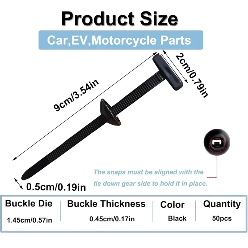 1-500pcs Multi Functional Nylon Cable Tie Buckle Self-Locking Zip Ties Pin Button Car Bumper Trunk Wire Management Strap