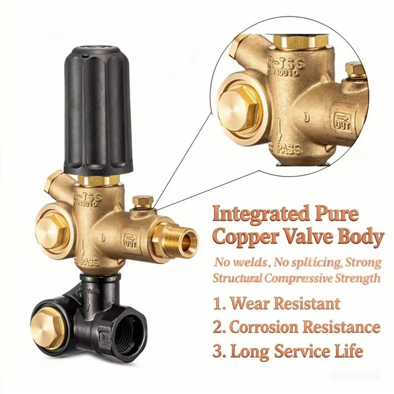 G1/2" BSPP Brass Pressure Regulator Valve European Standard for High Pressure Piston Pump & Water Jetting For Karcher Nilfisk AR - view 3