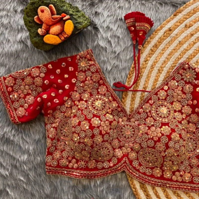 Blusa india tipo sari, hecha a mano con cuentas, top corto Choli para danza del vientre, lista para usar, blusa para fiesta de bodas, diseño étnico.