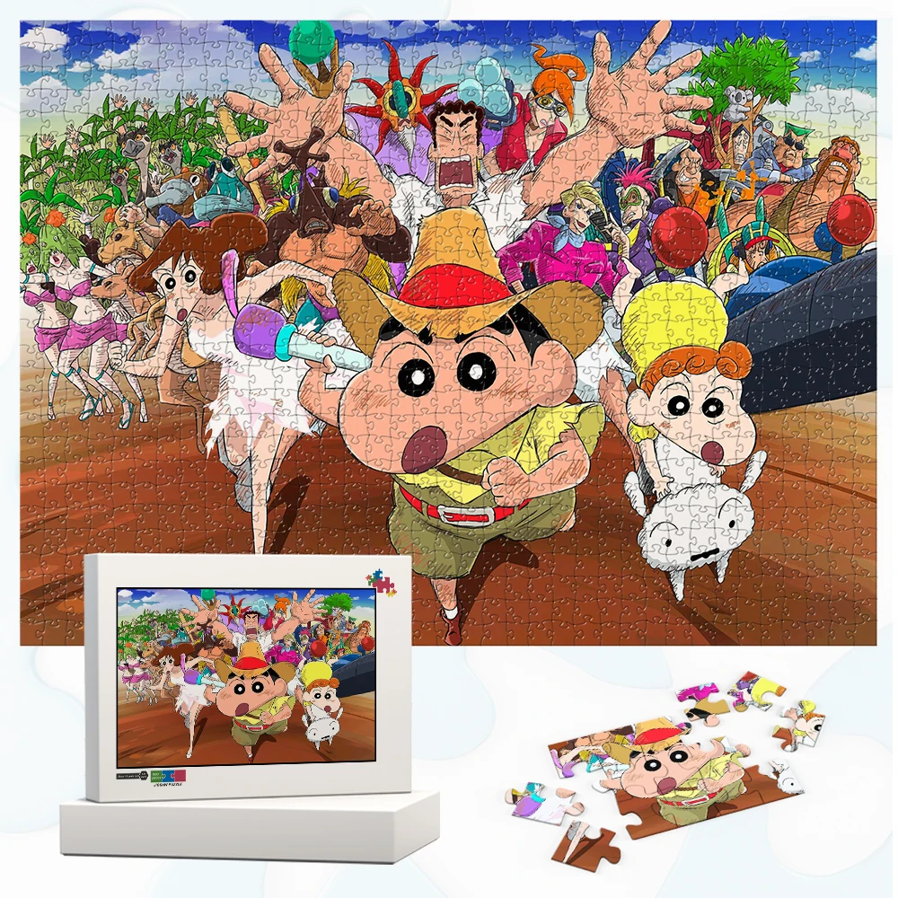 

Crayon Shin Chan Jigsaw Puzzles Honeymoon Hurricane Educational Toys Japanese Anime Film Montessori Toys Hobbies Cartoon Puzzles