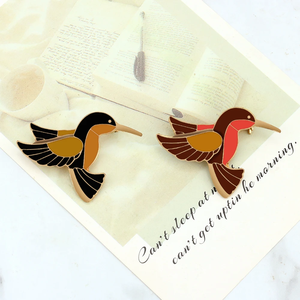 Animal Woodpecker Metal Brooch Creative Simple Cute Enamel Pins Custom Backpack Lapel Badge Charm Jewelry Friend Gifts Wholesale