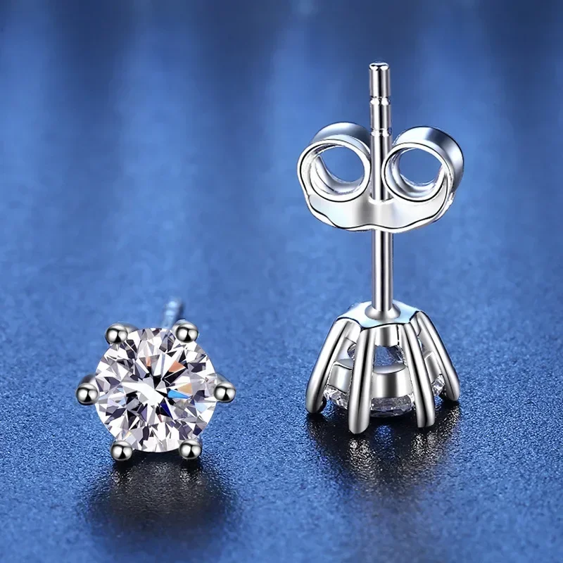 

Luxury 0.3/0.5/1/2 Carat GRA Certified Moissanite Diamond Stud Earrings, Wedding Jewelry Platinum PT950 Women Classic Earring