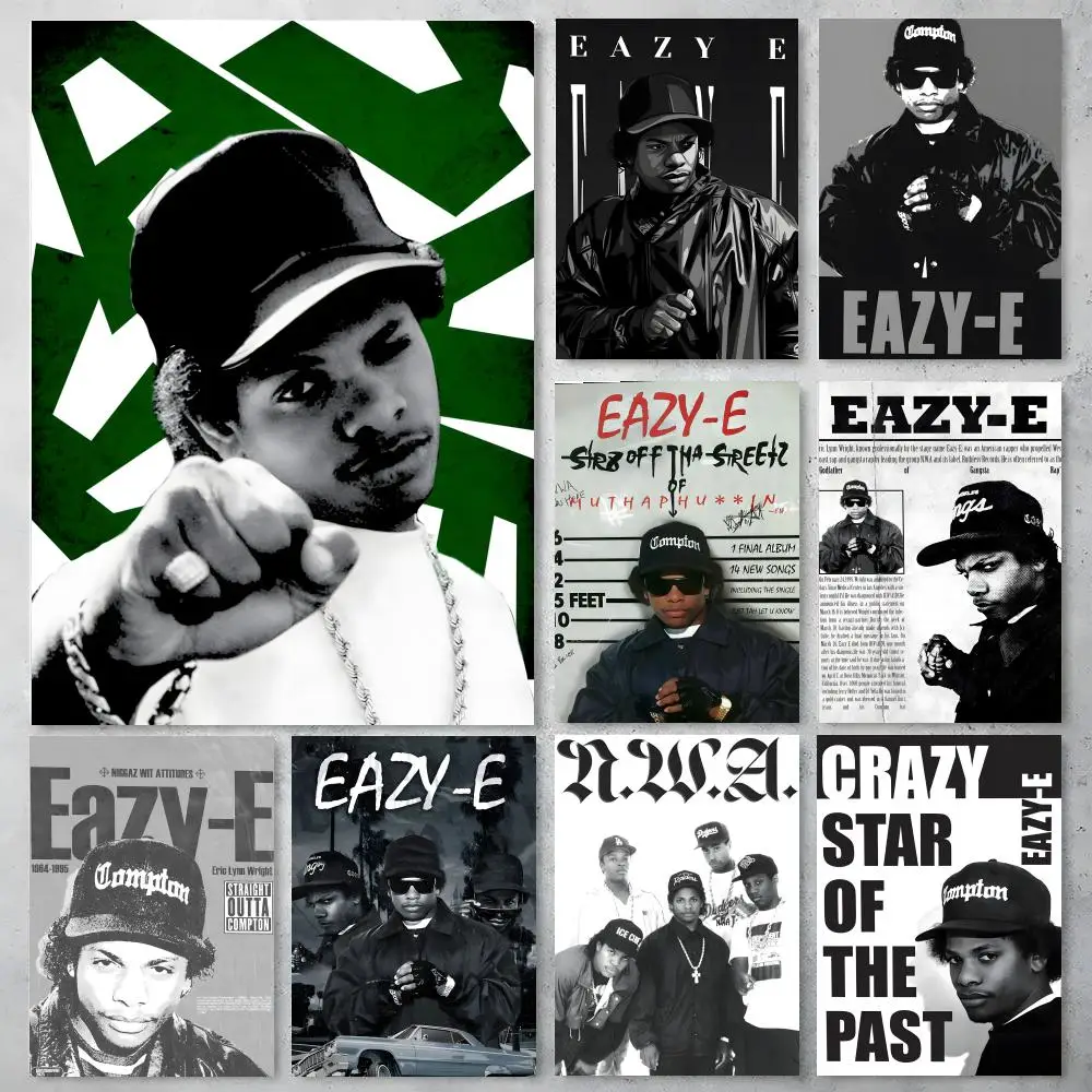 Singer Eazy-E Poster Self-adhesive Art Waterproof Paper Sticker Coffee House Bar Room Wall Decor