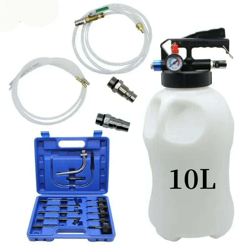 10L Pneumatic Transmission Oil Filling Tool Oil Changer Fluid Extractor Dispenser Refill Pump Tool Kit With 13pcs ATF Adaptor