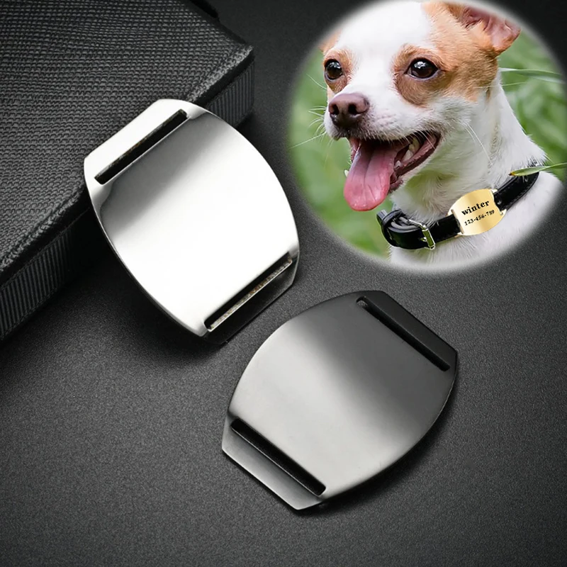 

10pcs/lot Dog Tag Pet Collar Accessories Stainless Steel Polishing Connector Pendant Blank 5 Color Puppy Cat Tags Wholesale