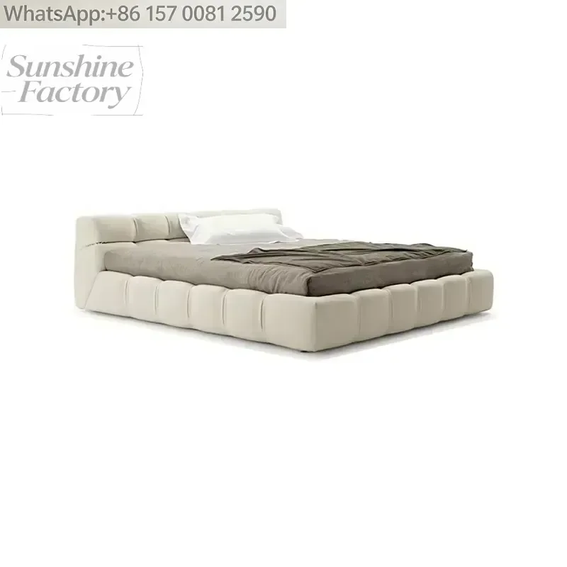 Modern Soft Full Size Frame Beds Latest Double Design Embedded Double Bed