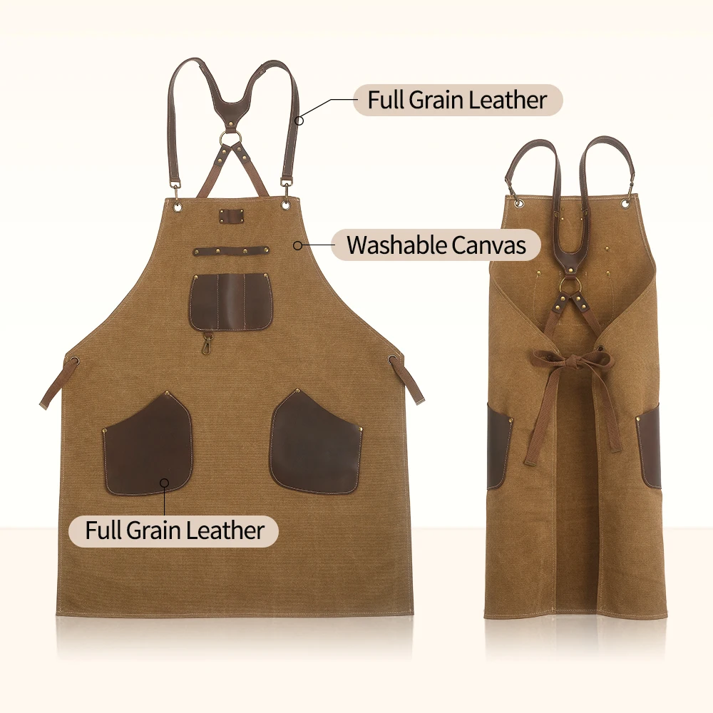 XINZUO Professional Chef Apron High Quality Canvas Beautiful And Practical Kitchen Apron