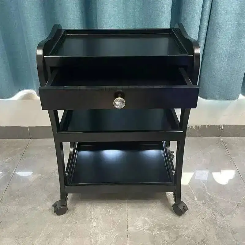 Trolley Auxiliary Foldable Tattoo Beauty Salon Trolleys for Living Room Saloon Esthetician Cart Station Barber Organizer Gold