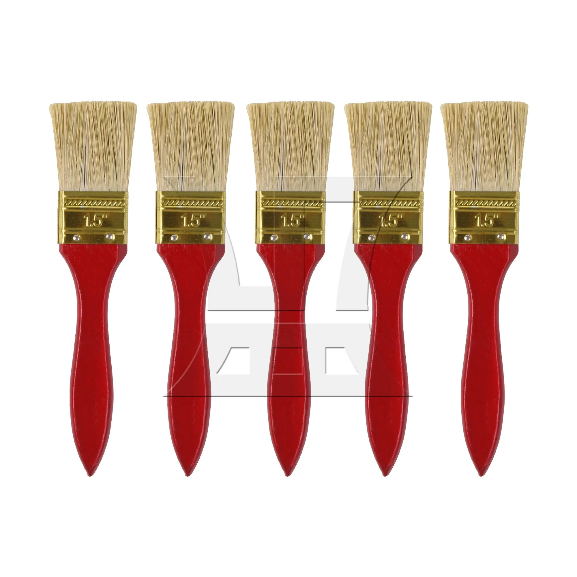 5 Pieces Chip Paint Brushes with Red Wooden Handle for Home Improvement 1.5