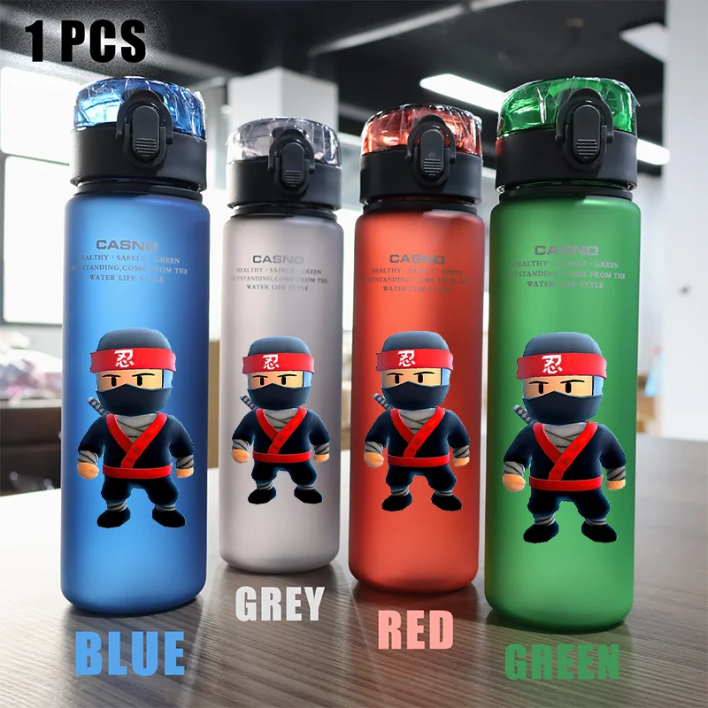 560ml Game Stumble Guys Fire Dragon Figure Capacity Portable Outdoor Camping Fitness Sports Leak Proof Water Cup Bottle Kid Gift