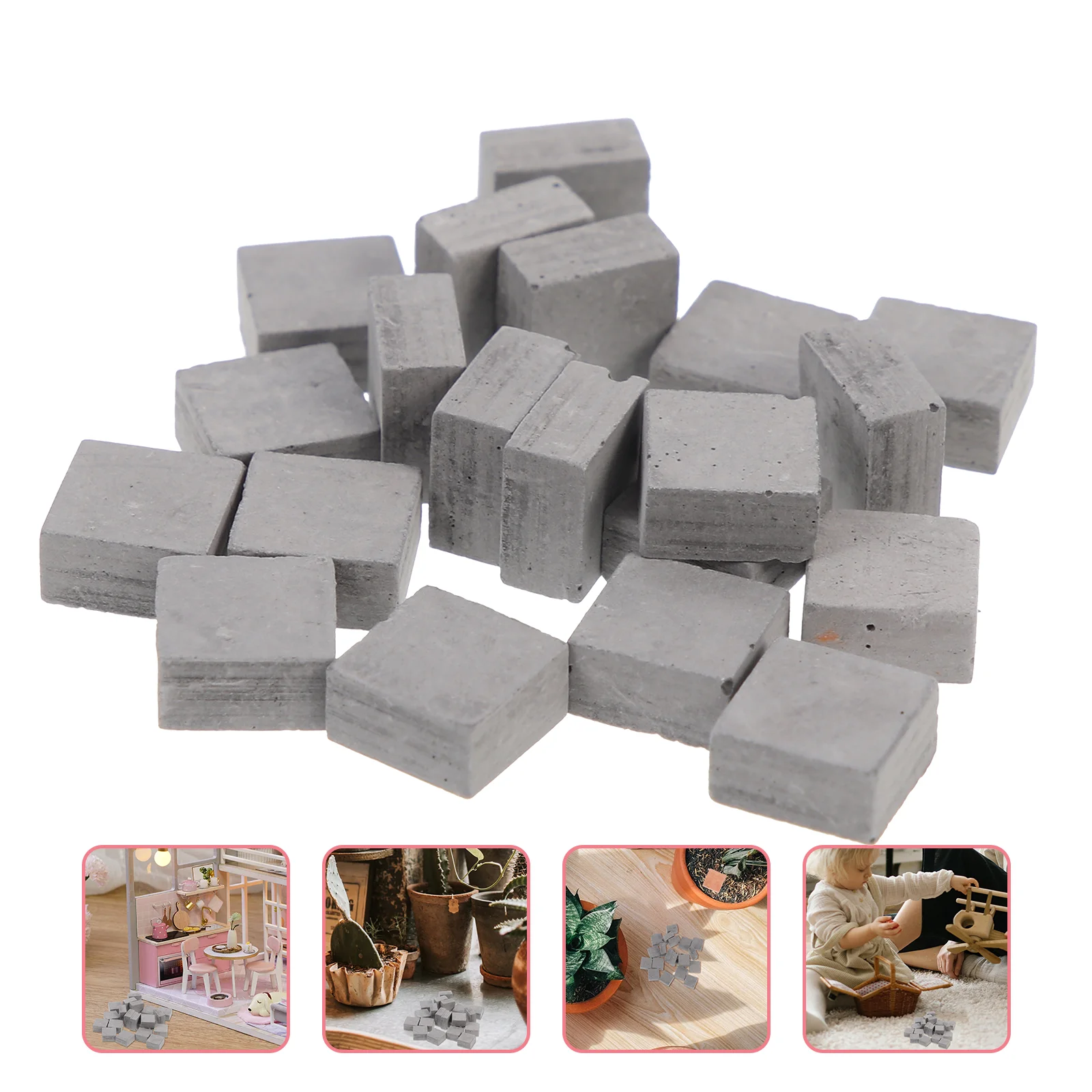 Tile Simulated Bricks Decor Miniature Ornament Grey Micro Landscape Building Blocks