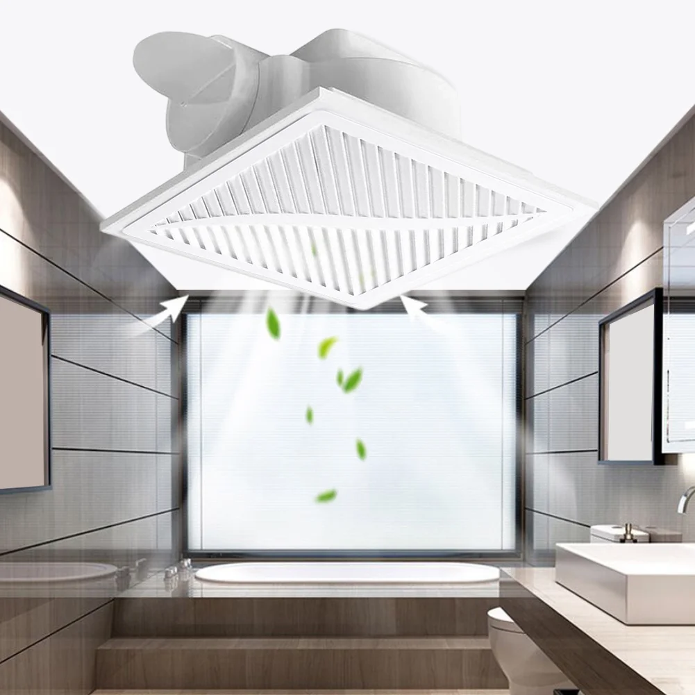 Certified for exhaust Fan for Bathroom 25 CFM 2.0 Sones Quiet Ventilation White 30x30cm ABS Housing Simple Install