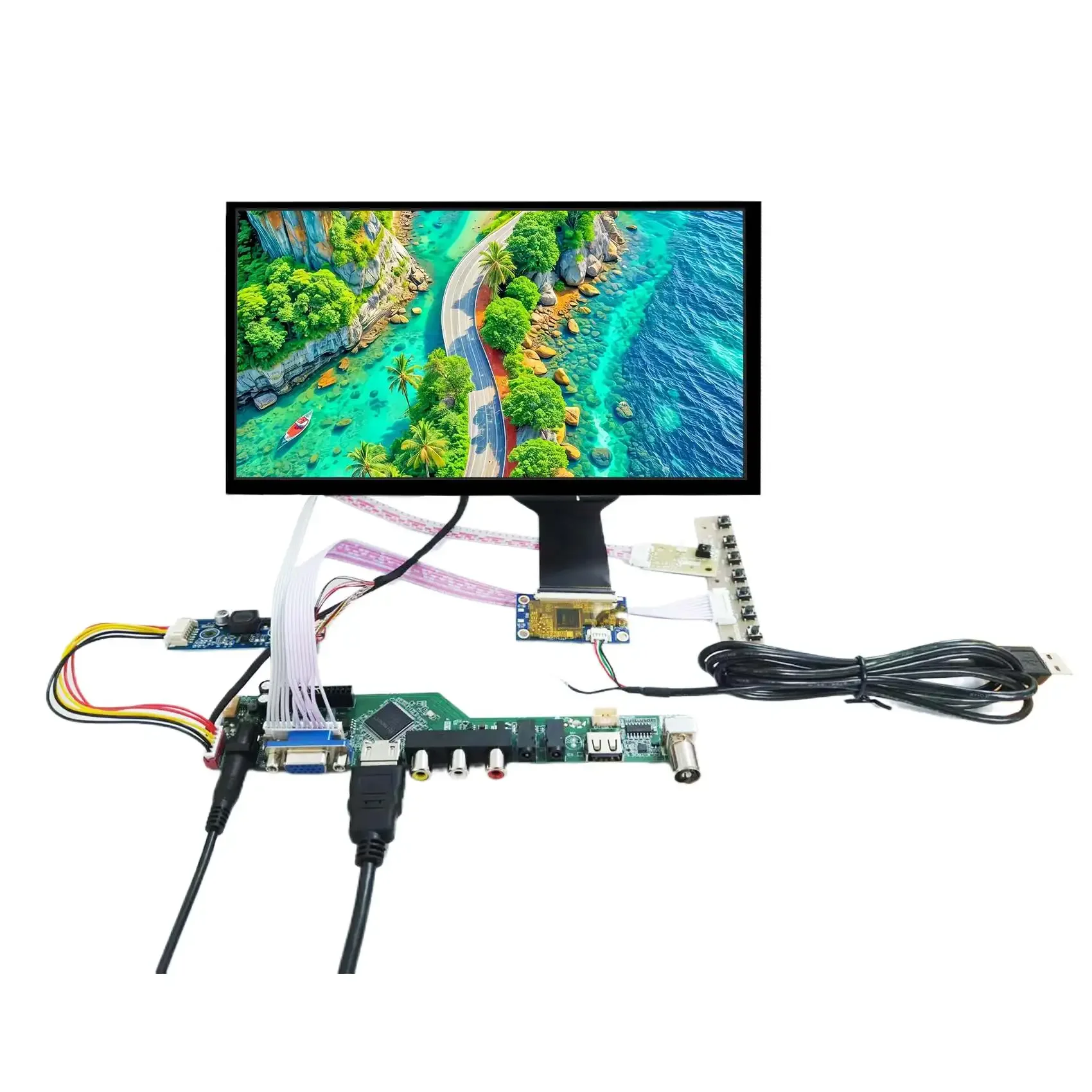 Outdoor 1000nits 10.1 Inch Tft Lcd Display 40 Pin 1280*800 Lvds Lcd Touch Screen for Vending Machine,With Driver Board Kits good