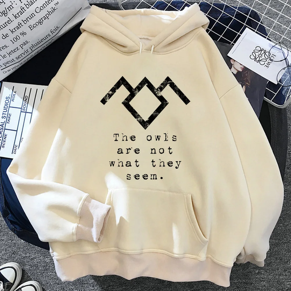 

Twin Peaks hoodie modern style streetwear Japanese elegant casual wear patterned women tracksuits pullover youthful designer