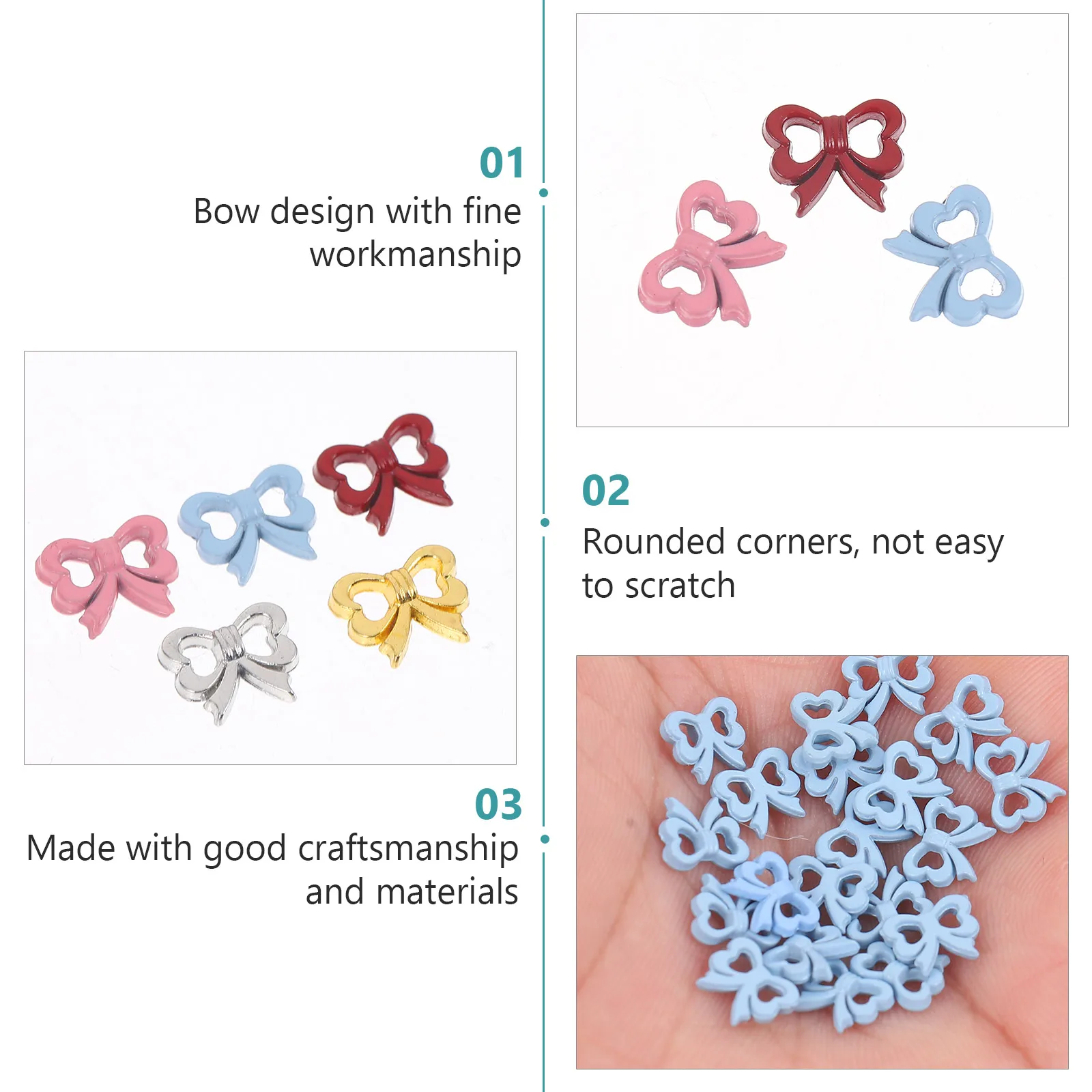 

100Pcs Mini Alloy Bow Design Sewing Buttons Decorative Fastening Accessories for Clothing Creative DIY Elegant Buttons