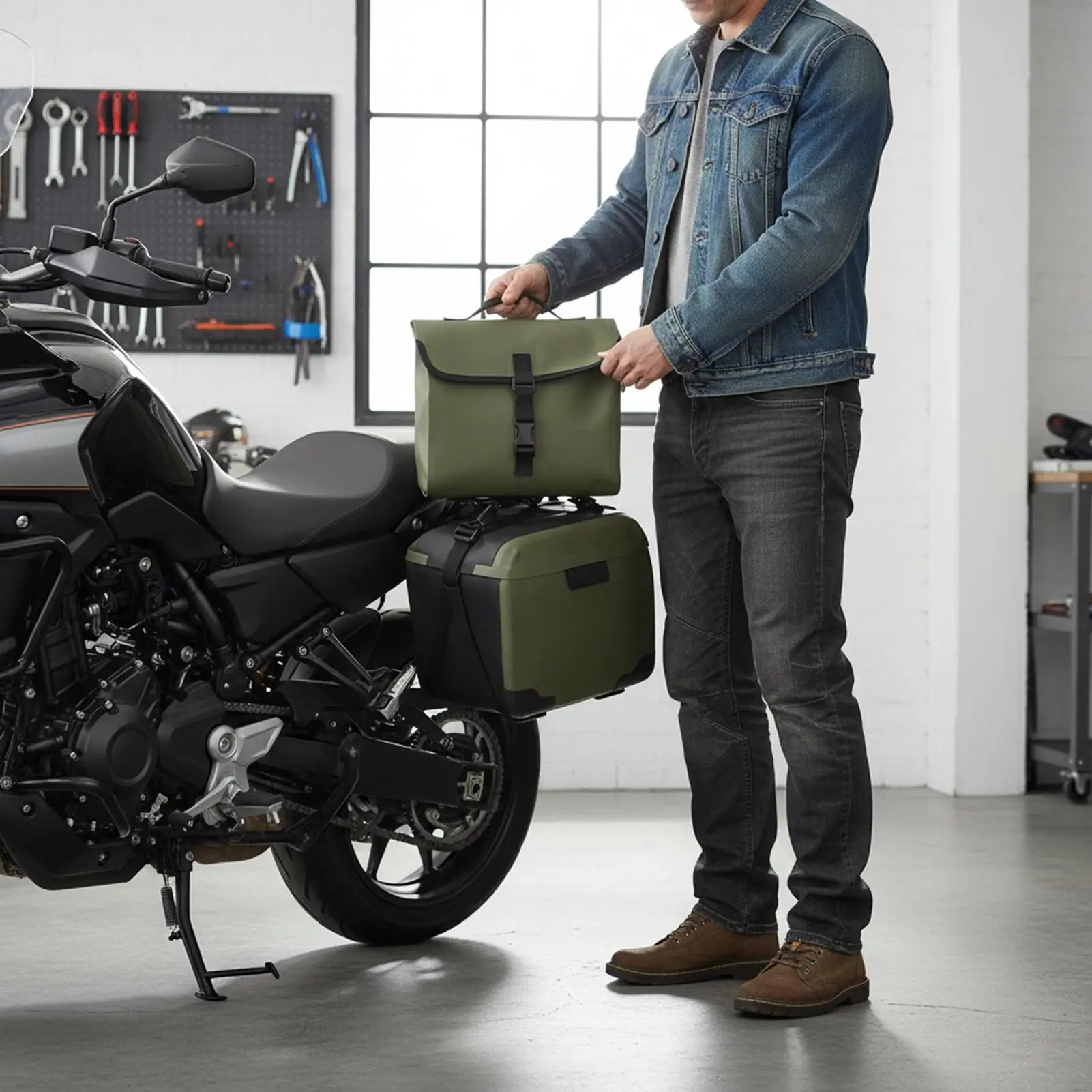 

Motorcycle Bag Waterproof Leather Case Motorcycle Tool Rear Messenger Bag For Phone Card Drinks Bottle Key Camera Highway Daily