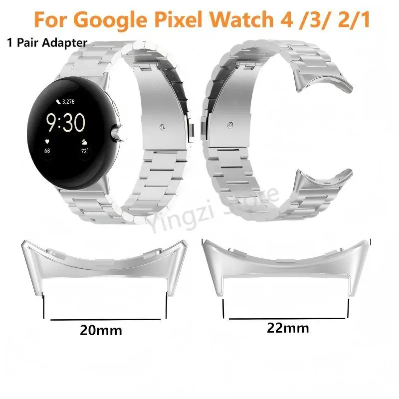 

1 Pair Adapter for Google Pixel Watch 4 3 2 41mm 45mm Watchband Connector Wistband stainless Steel watch Connector Accessiores