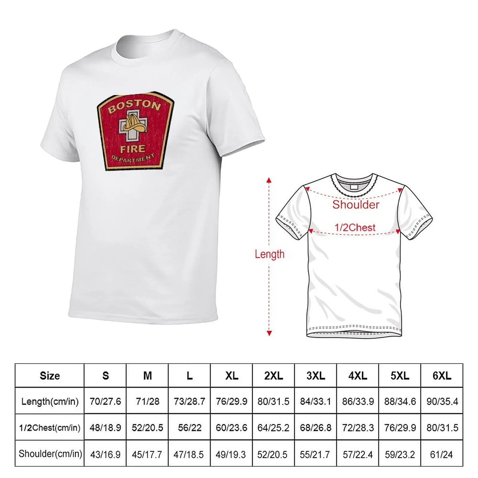 Boston Fire Department T-Shirt t shirts cotton 100% man t shirts graphic T-Shirt