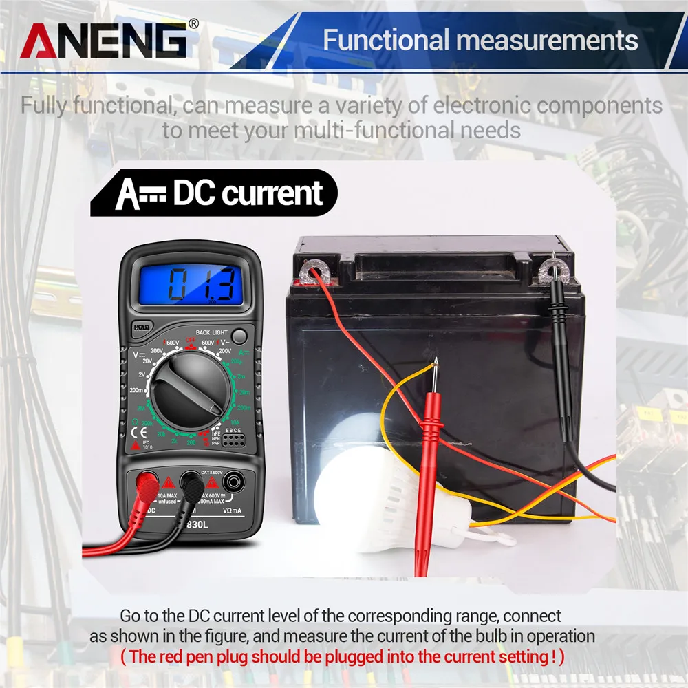 ANENG XL830L multimetro digitale esr meter tester elettrico automotive dmm transistor picco tester del tester misuratore di capacità