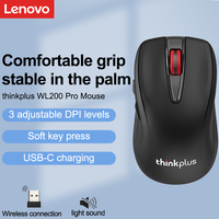 Mouse Lenovo Thinkplus Mouse Lenovo Wl200 Pro Rechargeable Light Sound Wireless Mouse Office Mouse Black